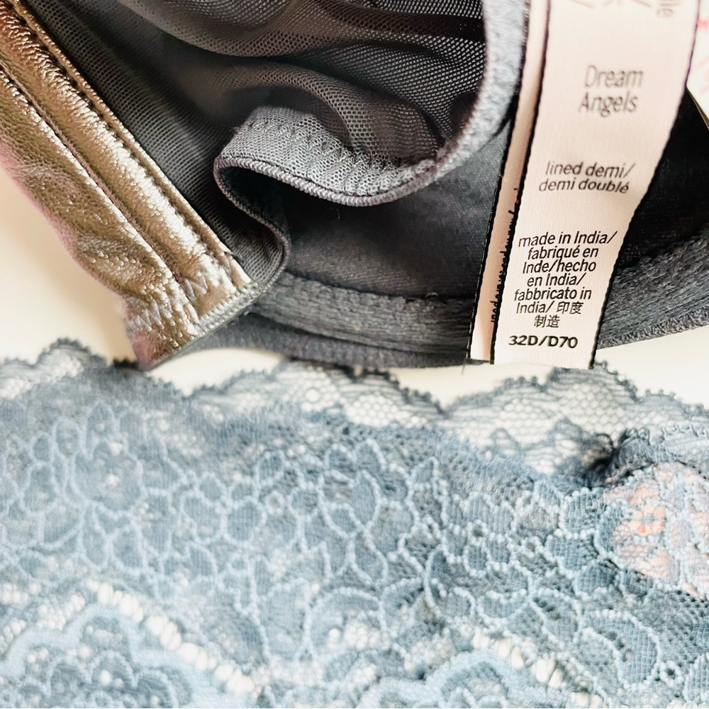 32D SMALL Victoria’s Secret steel blue bra set - Picture 3 of 6
